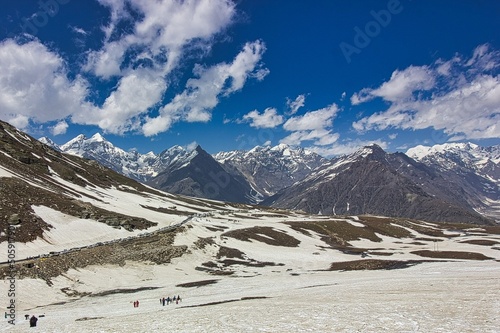 On way to Rohtang pass, Manali, Himachal Pradesh, India. photo