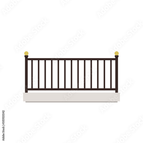 Balcony cartoon vector. Railing vector. Fence vector.
