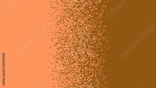 Abstract pixel gradient background. Falling pixels. Broken texture. Abstract vertical gradient halftone. Vector illustration.