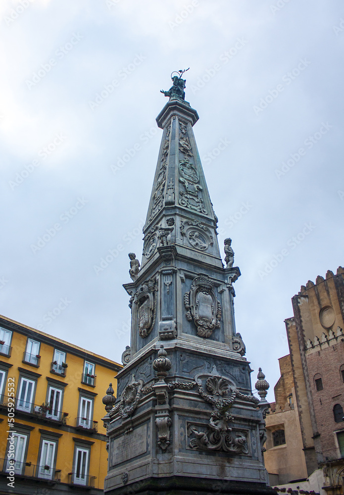  Obelisk of San Domenico on the Piazza San Domenico Maggiore in Naples