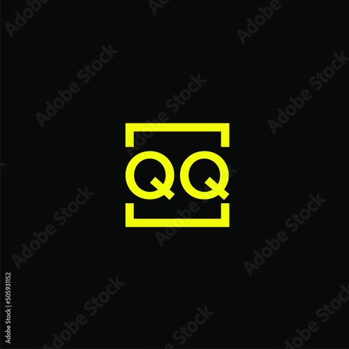 QQ initial monogram logo with square style design