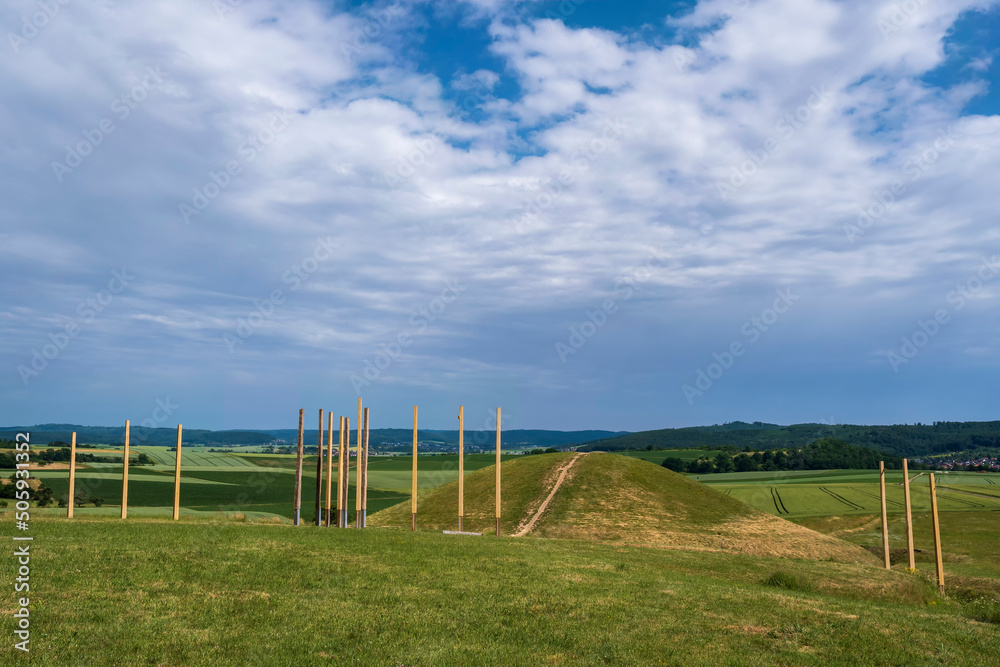Fototapeta premium View of the Celtic tomb on the Glauberg/Germany in Hesse