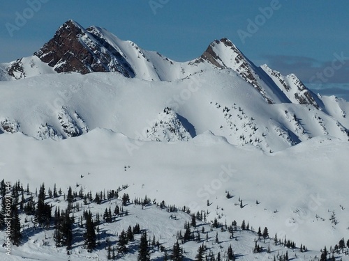 Kicking Horse Ski Resort in the mountains photo