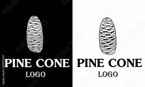 korean fir pinecone Line Icon Vector