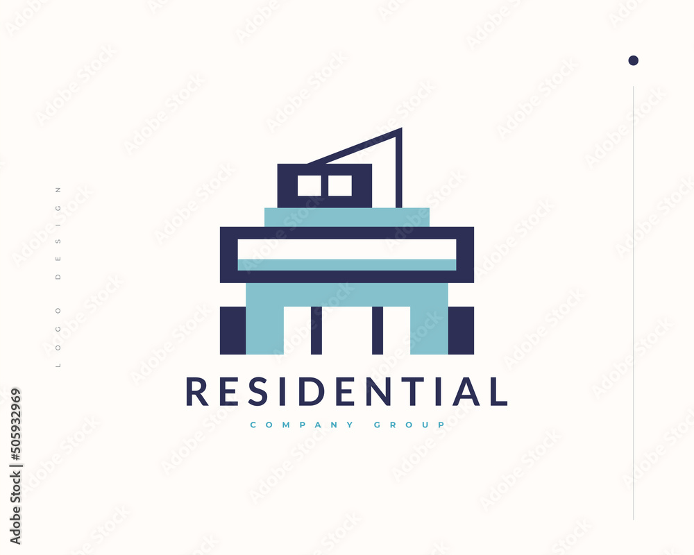Modern and Minimalist Real Estate Logo Design. Abstract and Futuristic House Logo for Architecture or Construction Business Brand Identity