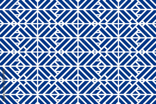 Seamless diagonal blue geometric casual allover textile print block. Common geometric motif pattern classy background. Modern color plaid design. Abstract minimalist geometrical ornament graphic style