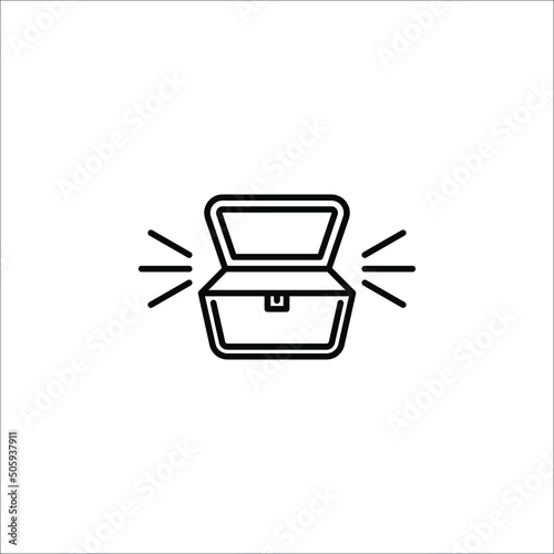 Opened treasure chest icon for mobile concept and web design. Pirates chest vector icon. Symbol, logo illustration.