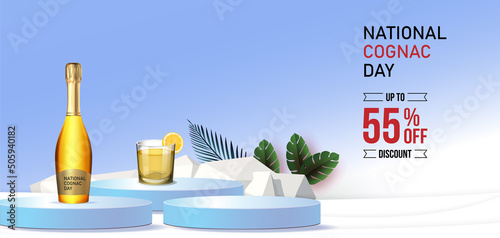 national cognac drink day vector poster illustration