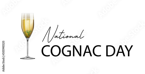 national cognac drink day vector badge