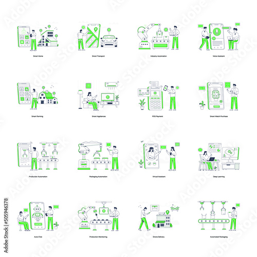 Set of Technology Flat Illustrations 