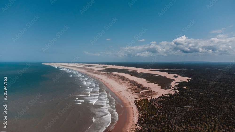 Praia Litoral Cidade Drone Alagoas Pontal do Peba Nordeste Brasil Aérea Paisagem Oceano Atlântico Dunas
