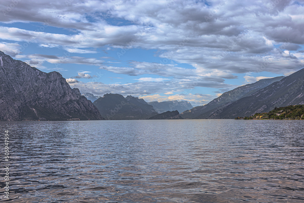 Landscape of the water of lake Garda, Italy