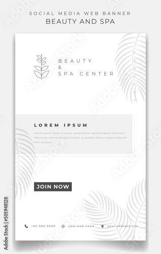Portrait banner template in white background for spa or relaxation design