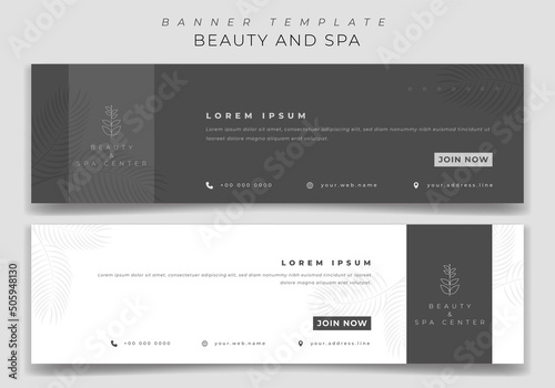 Landscape banner design with luxury background for spa advertisement