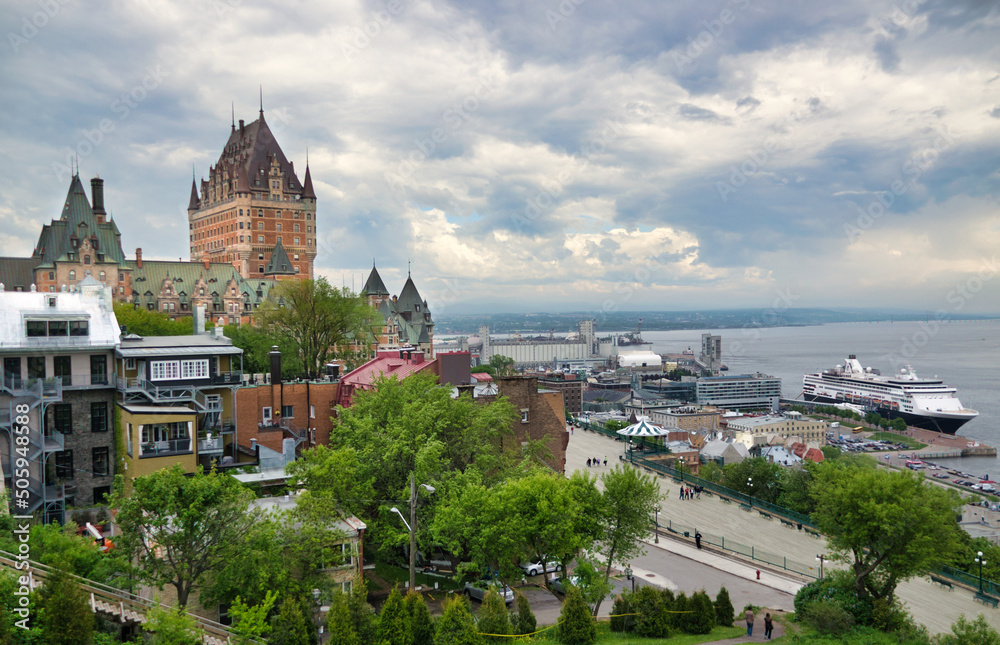 Chateau Frontenac and the Old Quebec city in the background