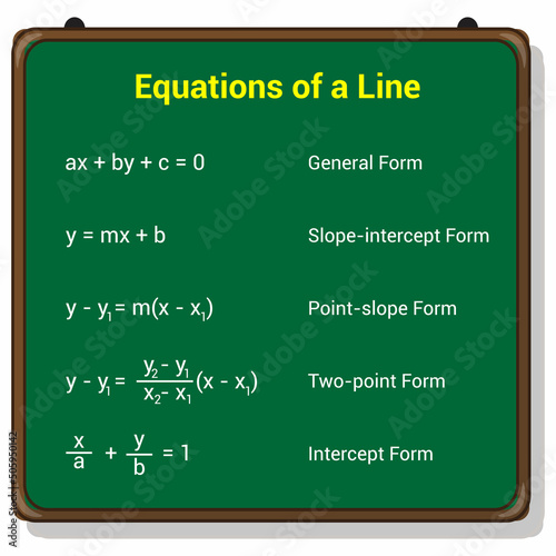 equation of a straight line formulas in mathematics