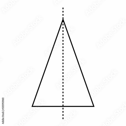 one line of symmetry of isosceles triangle