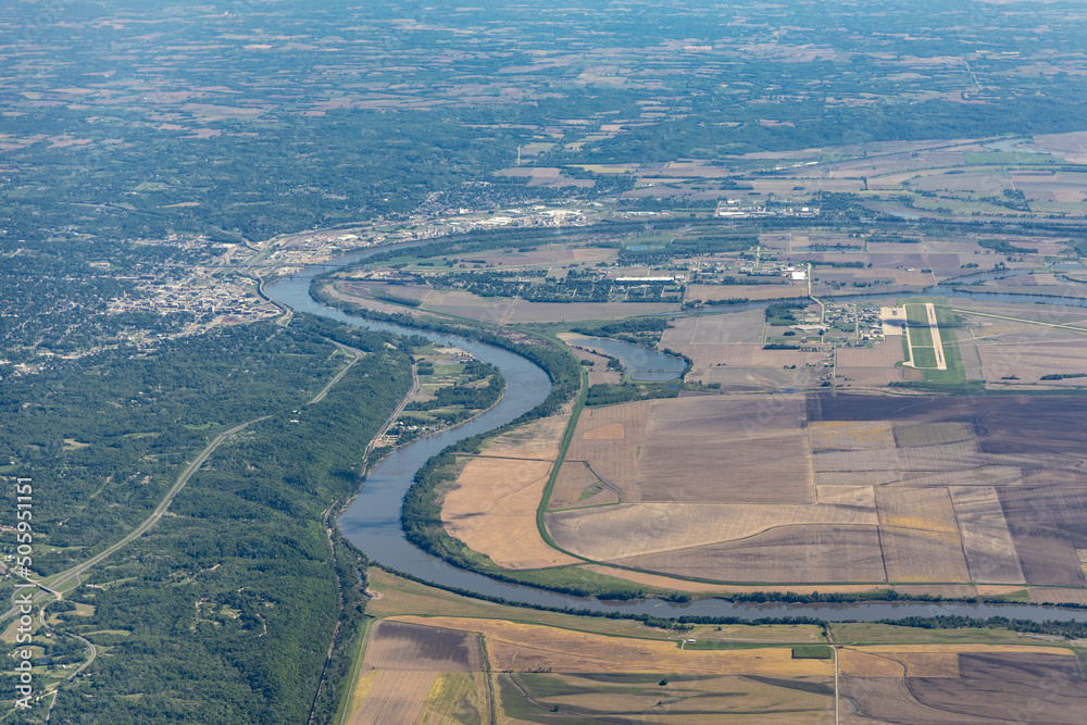 Ταπετσαρία Aerial View of Missouri River near St. Joseph, Missouri, USA