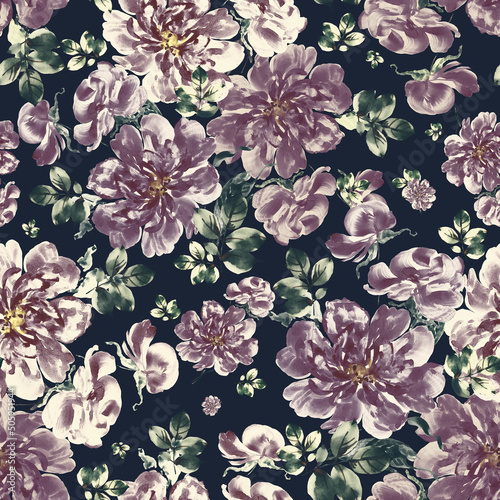 Abstract floral background drawn beautiful flowers