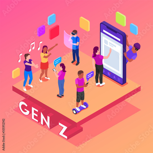 Generation Z Isometric Concept