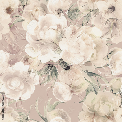 Abstract seamless print magical flowers