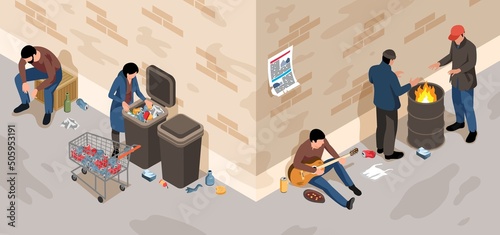 Isometric Poverty Illustration