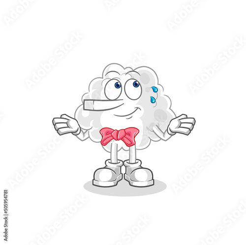 cloud lie like Pinocchio character. cartoon mascot vector