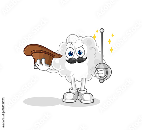 cloud fencer character. cartoon mascot vector