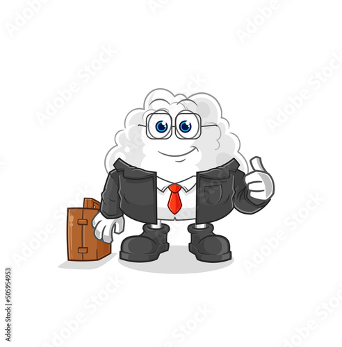 cloud office worker mascot. cartoon vector