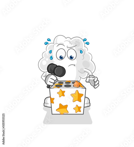 cloud play whack a mole mascot. cartoon vector