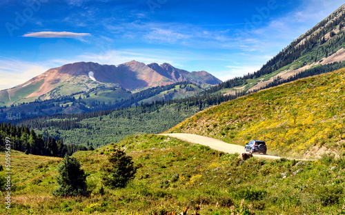 Gunnison County in southwest Colorado has plenty of scenic backroad drives through the Rocky Mountains photo