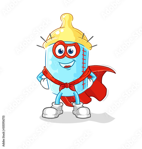 baby bottle heroes vector. cartoon character