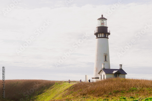 Yaquina Head Lighthouse on the Pacific Coast in Oregon