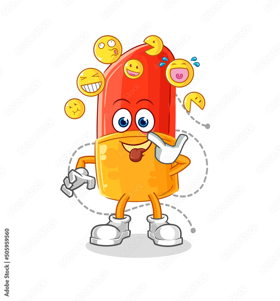 lipstick laugh and mock character. cartoon mascot vector lipstick laugh and mock character. cartoon mascot vector
