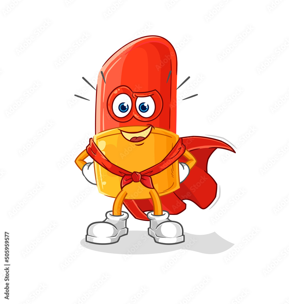 Fototapeta premium lipstick heroes vector. cartoon character