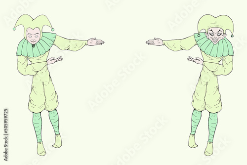 Funny harlequin draw
