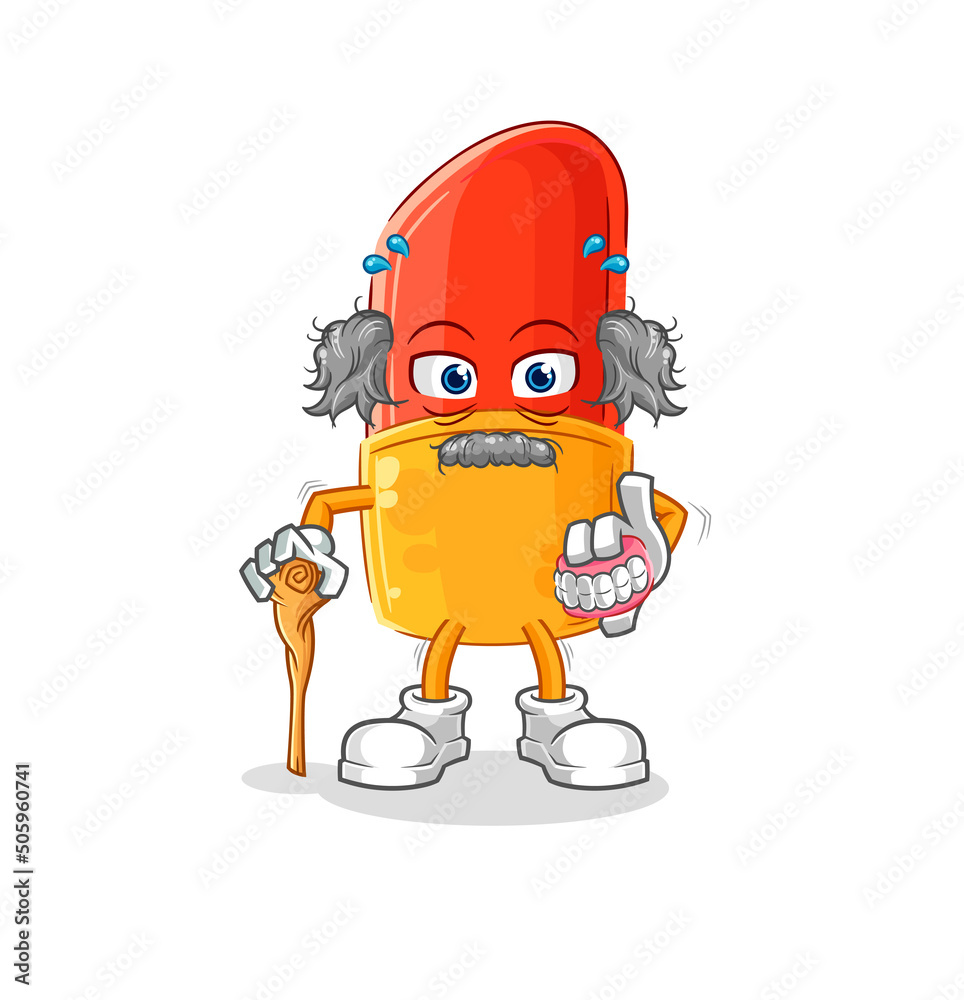 lipstick white haired old man. character vector lipstick white haired old man. character vector