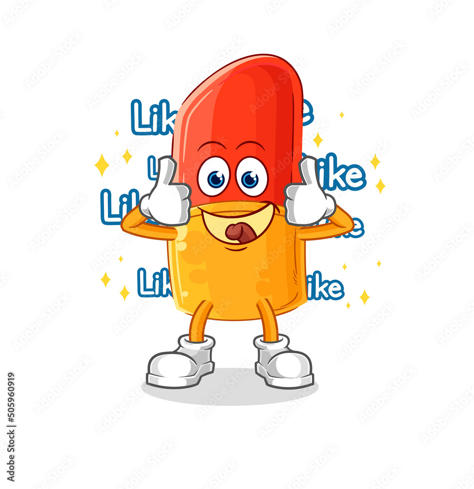lipstick give lots of likes. cartoon vector lipstick give lots of likes. cartoon vector