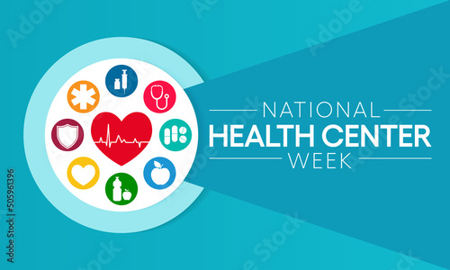 National health Center week is observed every year during August, to raise awareness about the mission and accomplishments of America's health centers over the past five decades. Vector illustration