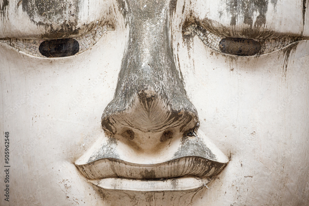 Face of the Big Buddha at Wat Si Chum, Sukhothai, Thailand