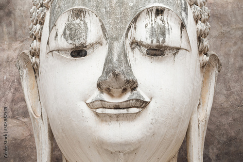 Head of the Big Buddha at Wat Si Chum, Sukhothai, Thailand