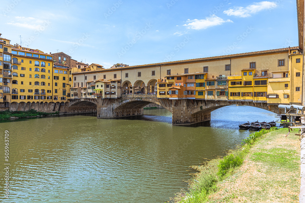 Ponte Vecchio in the medieval famous city of Florence, Italy
