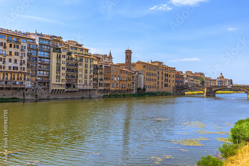 Ponte Vecchio in the medieval famous city of Florence, Italy