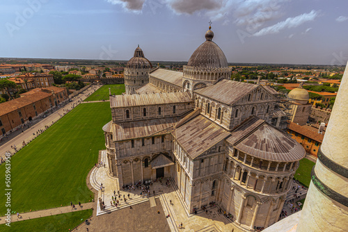 Central square of the medieval city of Pisa in Tuscany, Italy