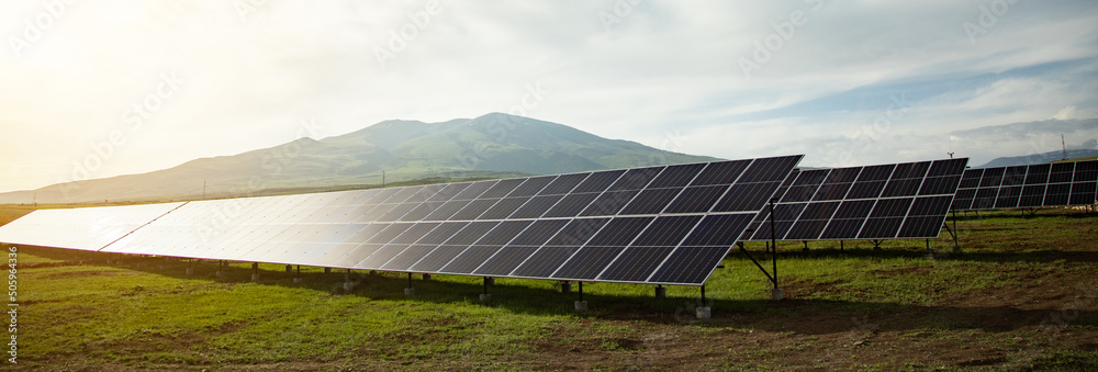 Φωτογραφία Solar panels with blue sky