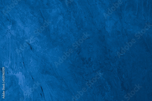 Old wall pattern texture cement blue dark abstract blue color design are light with black gradient background.