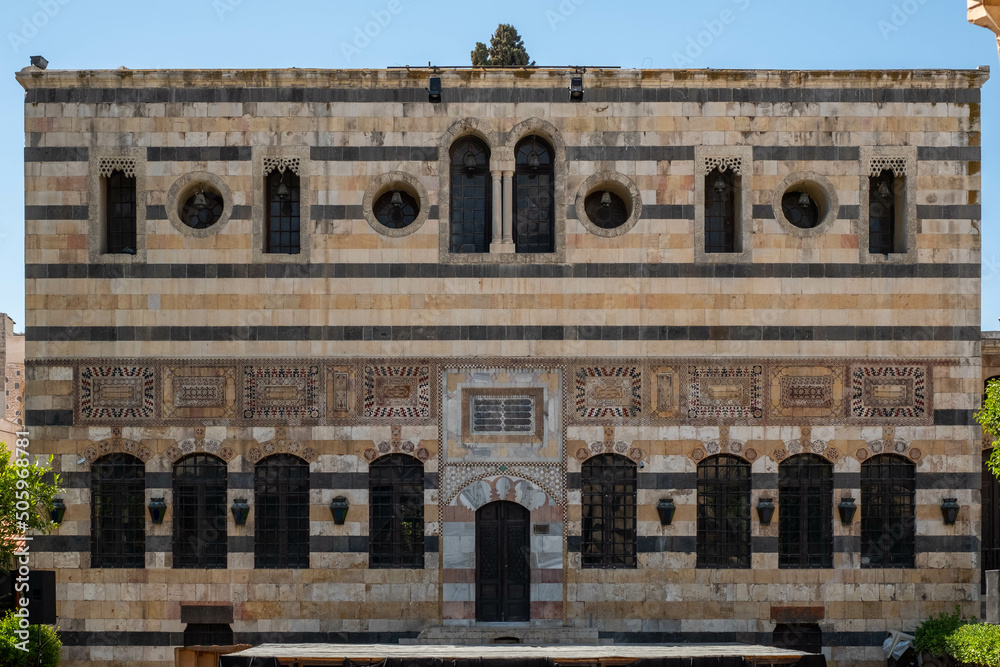 Damascus, Syria -May, 2022: Inside the historical landmark and museum, Al Azem Palace of Damascus, Syria