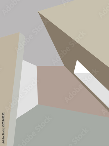 Interior in the perspective of a complex volume