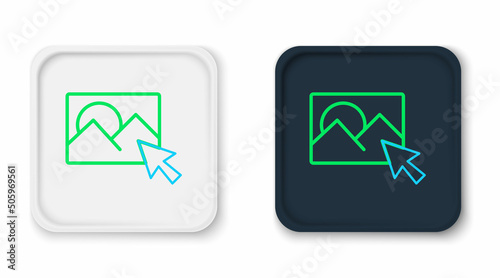 Line Photo retouching icon isolated on white background. Photographer, photography, retouch icon. Colorful outline concept. Vector