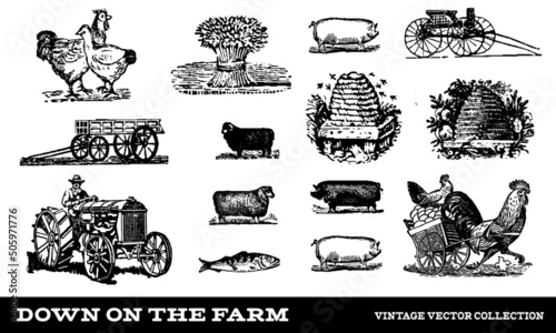 Vintage Farm Collection Illustrations